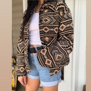 Vintage Chico’s boho Tribal print blanket …